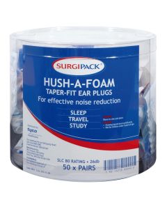 SurgiPack Hush-A-Foam Taper-Fit Ear Plugs 1 Pair