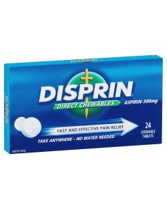 Disprin Direct Chewable Pain Relief Tablets 300mg Aspirin 24 pack