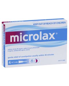 Microlax Enema 4 x 5mL Tubes