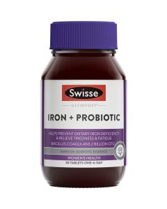 Swisse Ultiboost Iron + Probiotic 30 Tablets