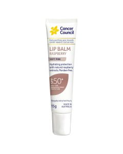 Cancer Council Raspberry Soft Pink Lip Balm SPF50+ 15g