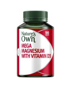 Nature's Own Mega Magnesium With Vitamin D3 100 Tablets