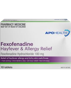 ApoHealth Fexofenadine 180mg 10 Tablets