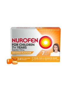 Nurofen For Children 100mg Ibuprofen Orange 24 Chewable Capsules